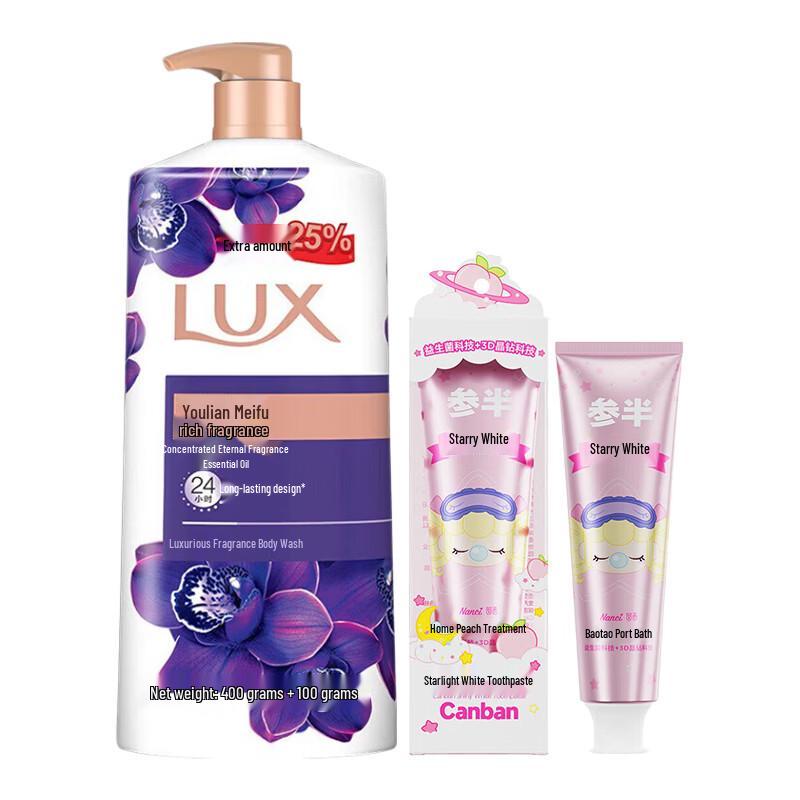 Lux Lotus Scented Shower Gel & Toothpaste Bundle