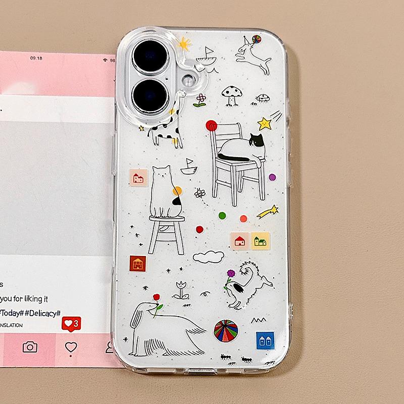 Luxury Shockproof  Phone Case For iPhone 15 Funda iPhone 11 15 14 16 Pro Max 12 13promax 14promax Hard Plastic IMD Animal Cover
