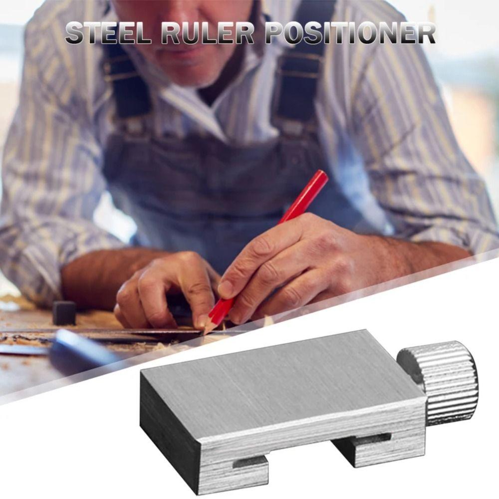 Square Steel Ruler Positioning Block Adjustable Marking Gauge Brass Angle Scriber Line  Measuring
