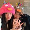 Y2k Cartoon Big Eyes Hat Warm Winter Outdoor Cap Versatile Funny Plush Beanies  Party
