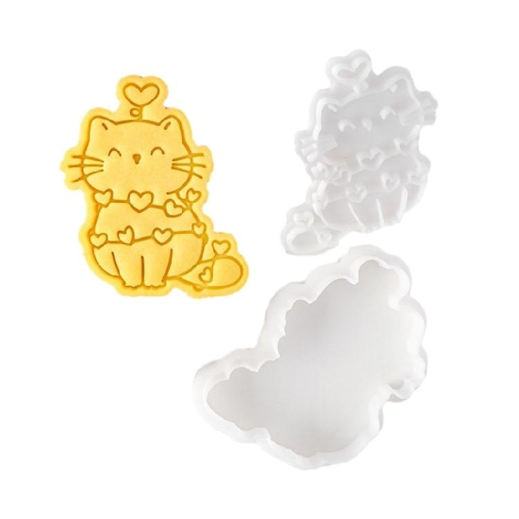 Cookie Molds Cat Shaped Valentine's Day Cookie Cutters Easy to Use Baking Gadget