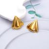 Europe and the United States hot-selling triangular petal smooth stud earrings fashionable simple light luxury stainless steel gold-plated earrings