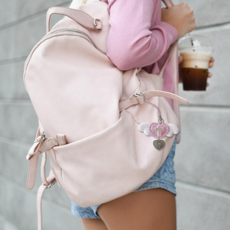 Sweet Wing Heart Cross Phone Charm Straps Car Key Hangings Pendants Fashion Bag Decoration Lanyard Purse Accessory