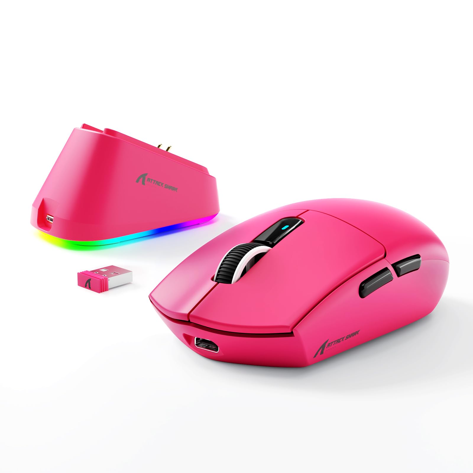 

ATTACK SHARK G3PRO Wireless Gaming Mouse with RGB Charging Over 100 Million 180 Hours of Battery 500mAh High BK52820 Set Web Driver 2.4Ghz Dock,