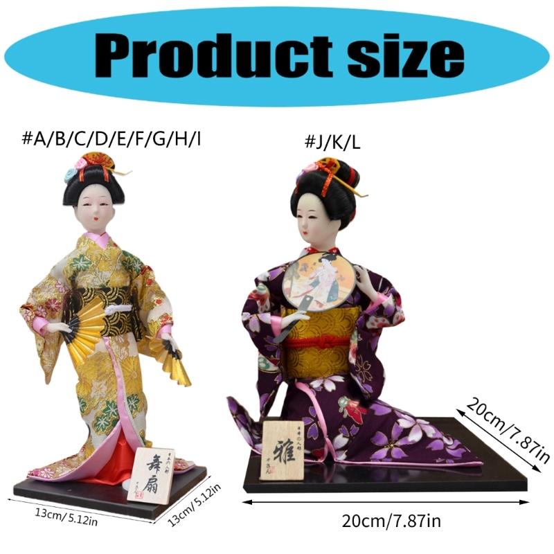 12Inch Japanese Kimono Toy Ornament for Restaurant and Home Decoration with Elegant Designing Optional Figurine Type