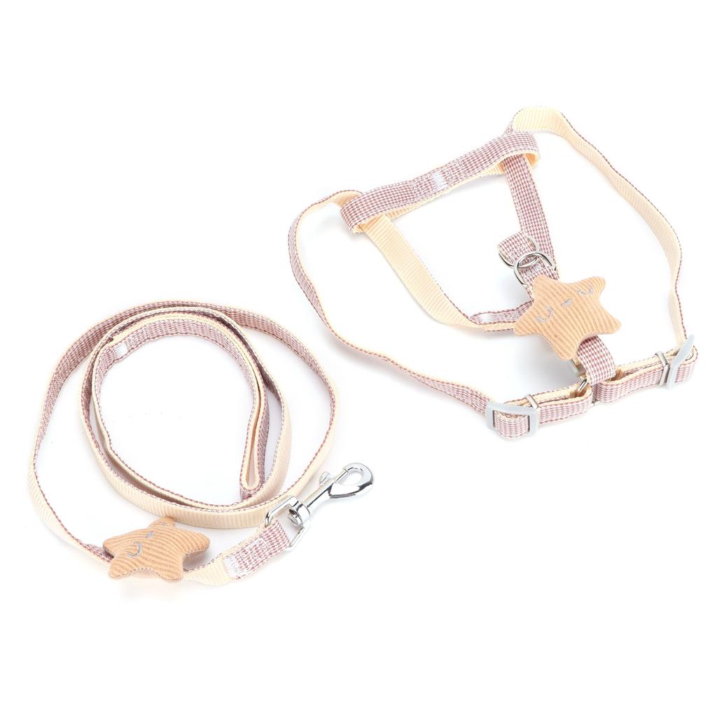 Haustiergeschirr mit Leine Verstellbares Weiches Mesh Atmungsaktives Körpergeschirr Einfache Kontrolle für Kleine Mittelgroße Große Katzen