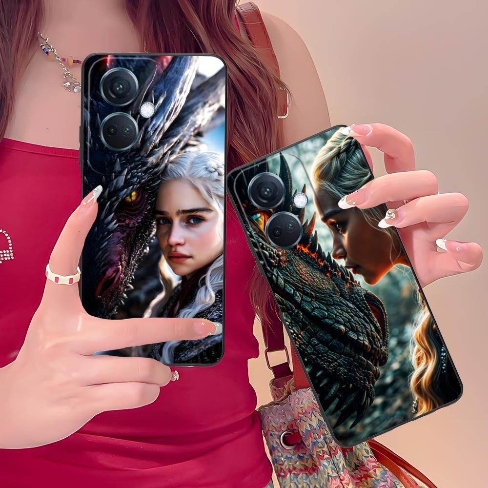 Dragon Queen Matte TPU Mobile Phone Case for OPPO Reno 14 13 12 11 10 9 8 7 6 5 F T Pro 5G Colorful Printing Cover