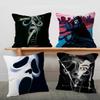 S-Scream Horror Movie Pillow Covers Cartoon Sofa Decorative Home Double-Sided Printing Short Plush Cute Cushion Cover