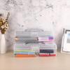 BTSKY 3 Pack Long Plastic Pencil Box Portable Clear Home Utility Boxes with Black Handle Stationery Storage Organizer Painting Tool Storage Container