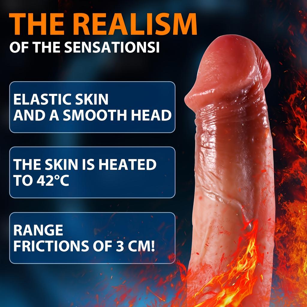 9" Thrusting Vibrating Dildo,10 Speed & Vibration Modes,Heated Suction Cup,G-Spot & Anal Stimulation,Liquid Silicone,Wireless Remote,for Women&Couples