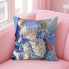Genshin Impact Kamisato Cushion Cover Natural Linen Pillow Case DoubleSided Print Decorative Sofa Pillowcase Home Decor Gift