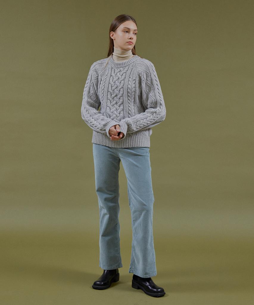 PINBLACK Pastel Corduroy Slim Bootcut Pants Light Blue