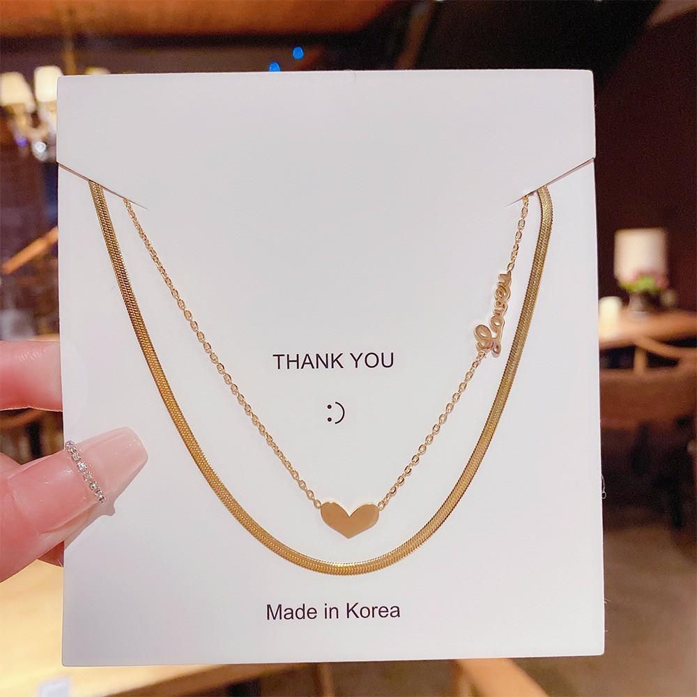 Niche design sense does not fade clavicle chain new fashion simple neck chain Japanese and Korean all-match light luxury titanium steel necklace women