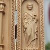 Hölzerne Jesus-Statue Handgefertigtes Mini-Triptychon Himmel Christliche Dekoration Religiöses Geschenk für Zuhause Büro Kirche Schule Dekoration