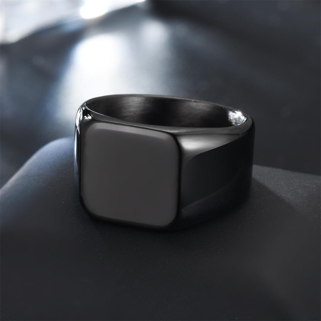 SC Hot Sale Simple Stainless Steel Rings Trendy Gold Silver Plated Rings Fashion Finger Geometric Square Rings for Men Women