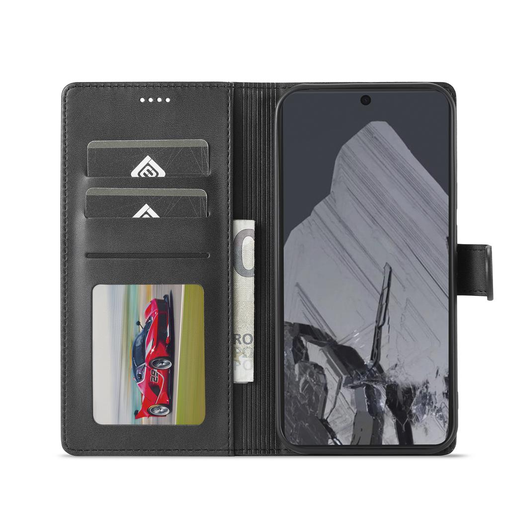 LC.IMEEKE For Google Pixel 10 Pro XL Case Calf Texture PU Leather Stand Wallet Phone Cover