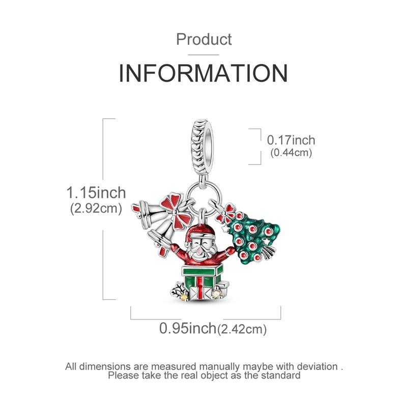 Winter Copper Original Christmas Charms Bead Pendant Fit Original Bracelet Necklace For Women Diy Jelwelry Gift
