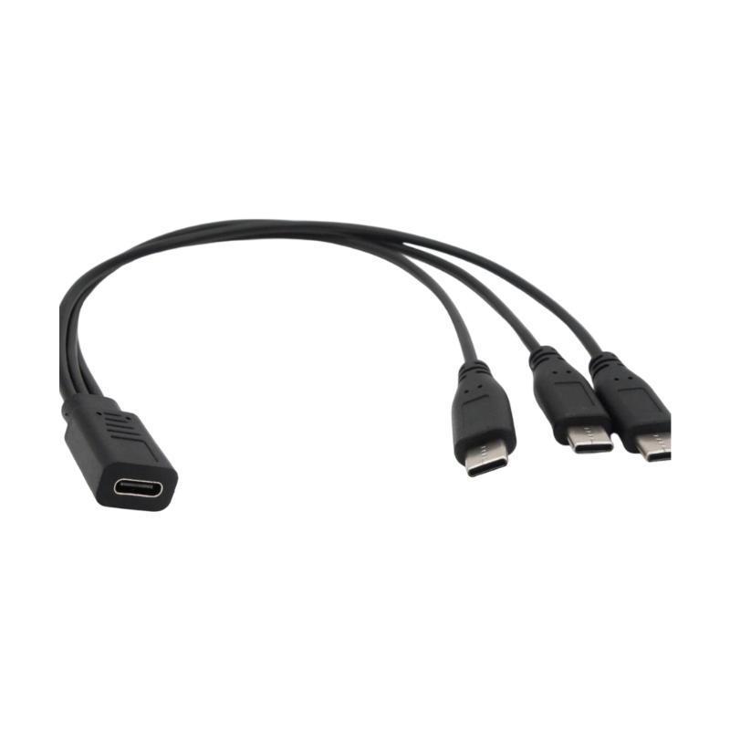 USB Type C Splitter Chargers Cable Highly speed Data Transfer Cord Compactly 30cm Length for Smartphones Accessories