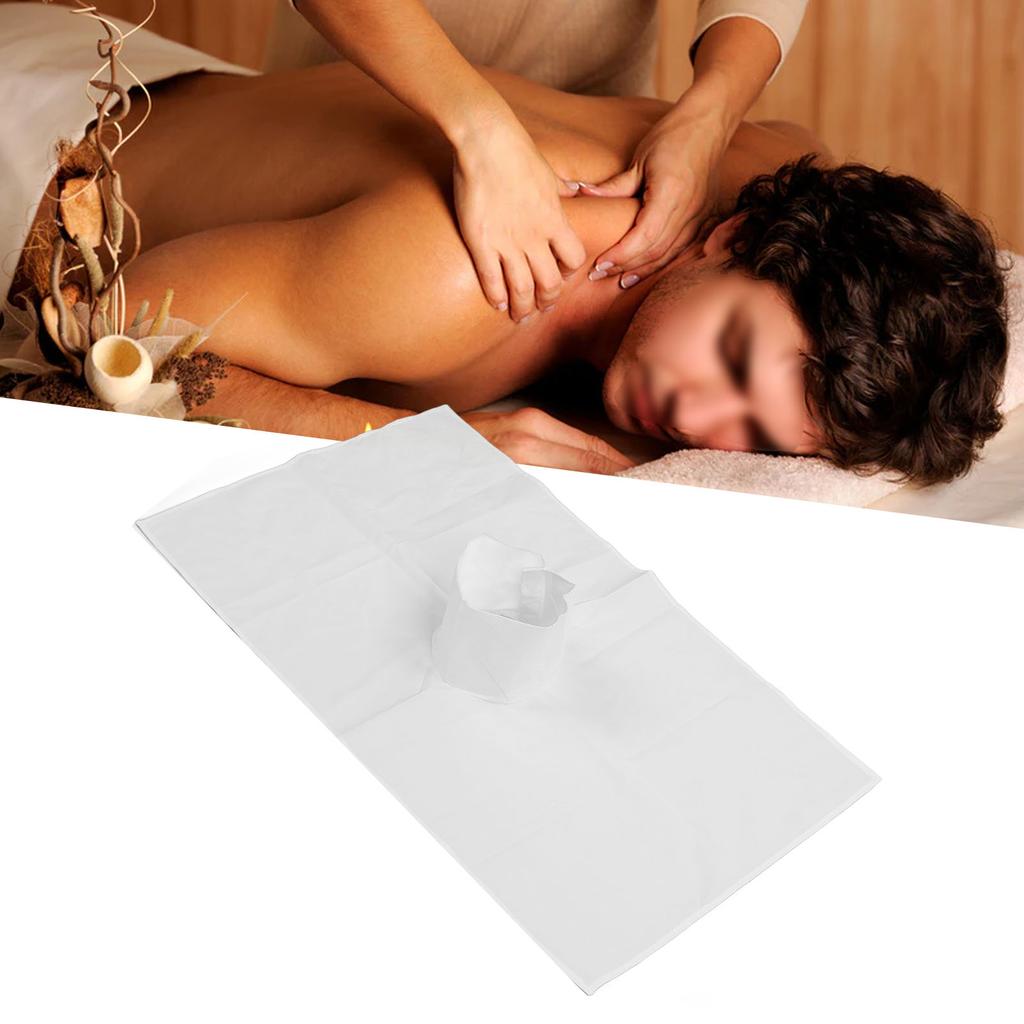 Massage Table Sheet Cotton Soft Washable White Beauty Bed Cover with Hole for Salon Spa Daily Care