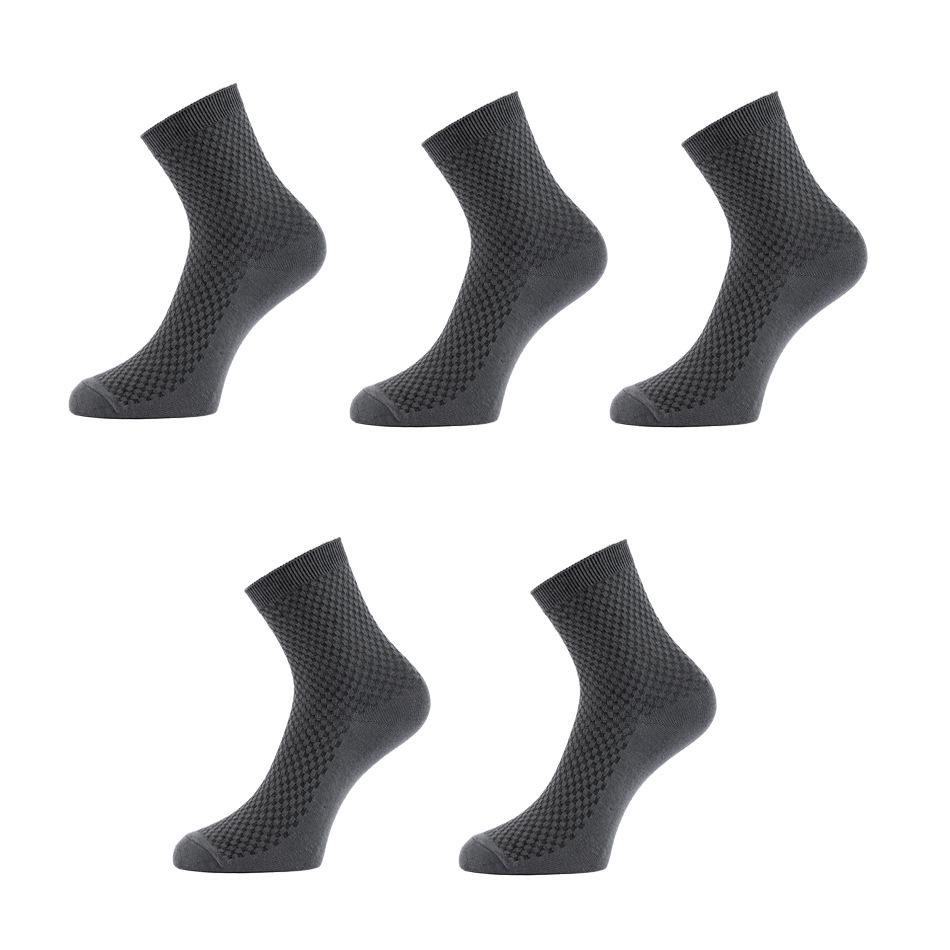 

Високоякісні 5 пар чоловічих шкарпеток з бамбукового волокна, дихаючі компресійні довгі шкарпетки, ділові повсякденні чоловічі, великого розміру EUR38-44 темно-сірий колір