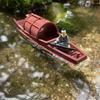 Floating Chinese Antique-Style Fishing Boat Model: Outdoor and Indoor Aquatic Landscape Decor