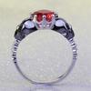 Fashion Retro Color Separation The Skull Head Inlaid Colorful Zircon Platinum Ring
