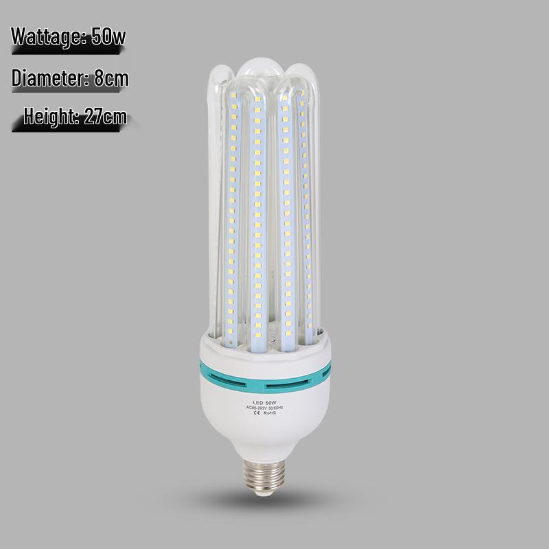 Super Bright LED Energy-saving Spiral Bulb E27 Base 4U Tube for Street and Courtyard Lighting
