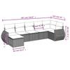 7 piece Garden Sofa Set with Cushions Black Poly Rattan