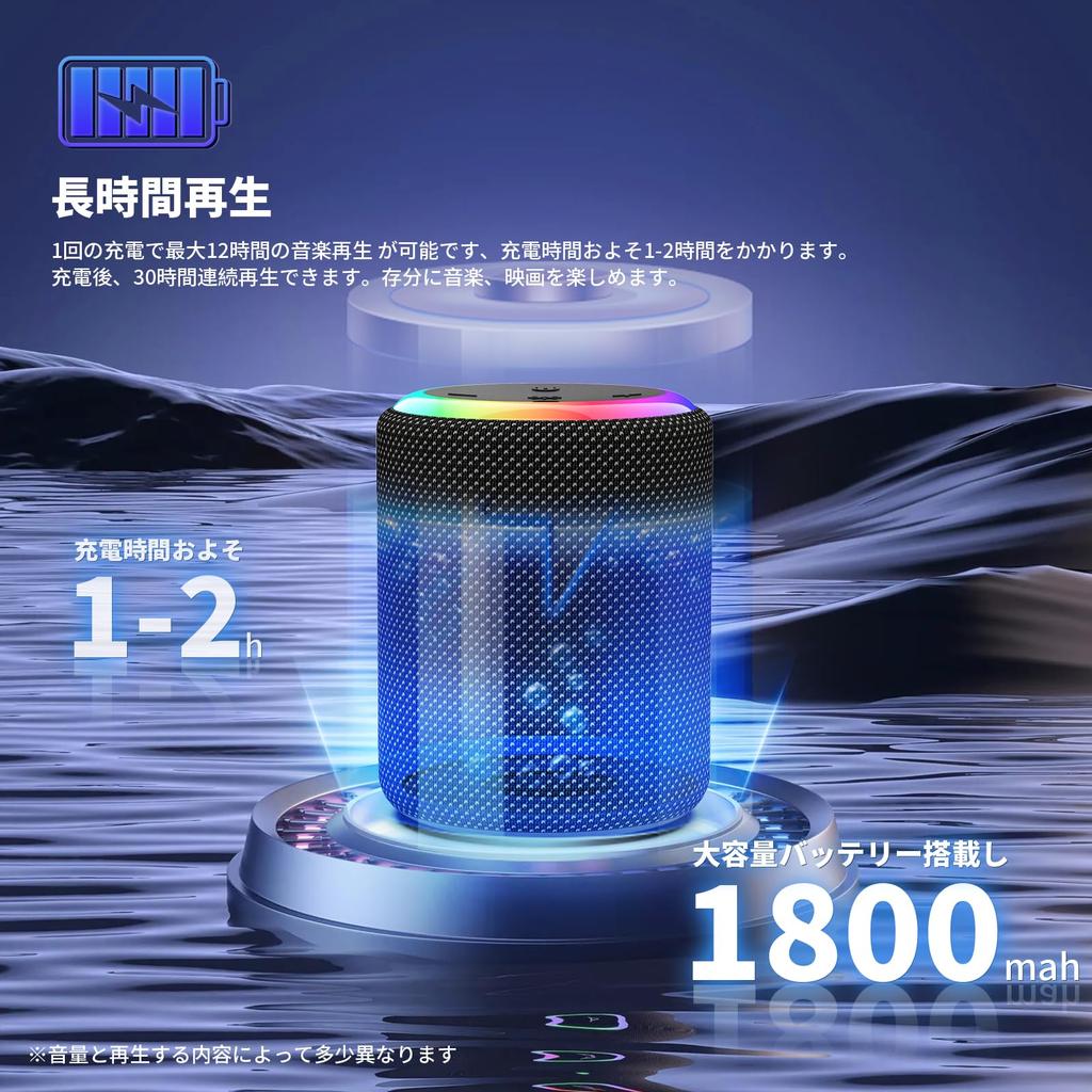 Compact, Wireless Bluetooth Speaker, High-Volume, Portable, HIFI Sound Quality [2025 Upgrade], Bluetooth 5.3, LED Light, Type-C Charging, IPX7