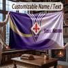 Custom Name Flannel Throw Blanket Fiorentina FC Pattern Warm Home Decoration