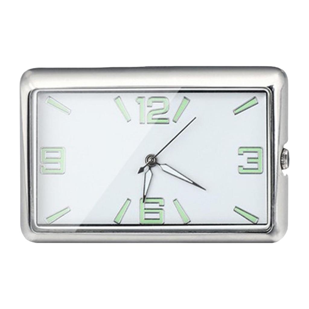 Adhesive Luminous Clock Mini Quartz Clock Stylish Simple Design for Car Dashboard Office Home Room Decoration