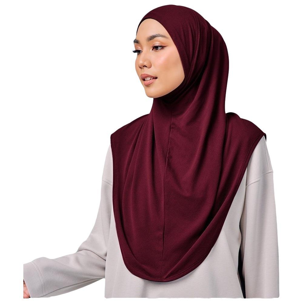Atmungsaktiver Eid al-Fitr Langer Turban Verstellbarer Hijab Kopfwickel Elegantes Arabisches Damen Kopftuch Täglich