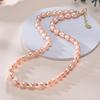HENGSHENG 6-7mm Rice Shape Freshwater White Pink Purple Mixed Color Pearl Necklace 925 Silver Jewelry for Women Girls