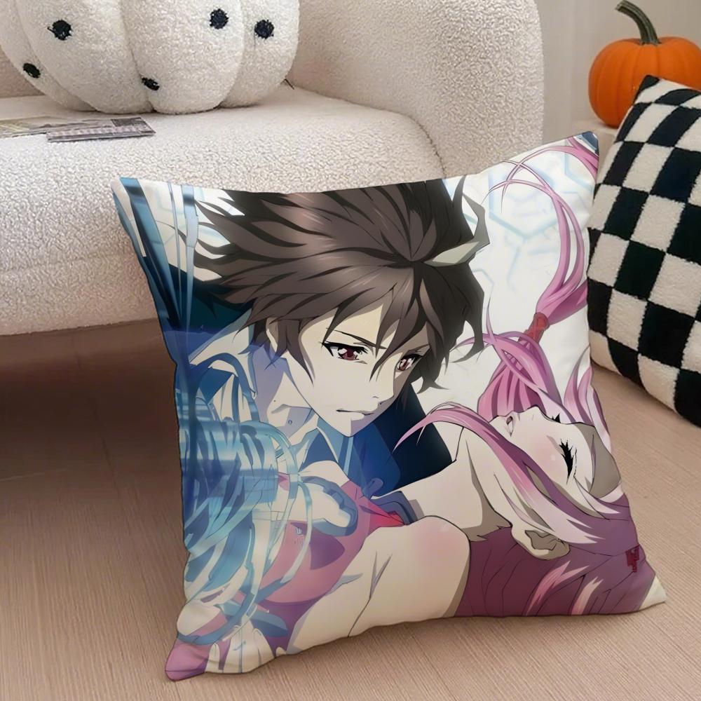 Guilty Crown Pillow Case Anti-dustmite Pillowcase Invisible zipper silky short plush Sofa cushion cover