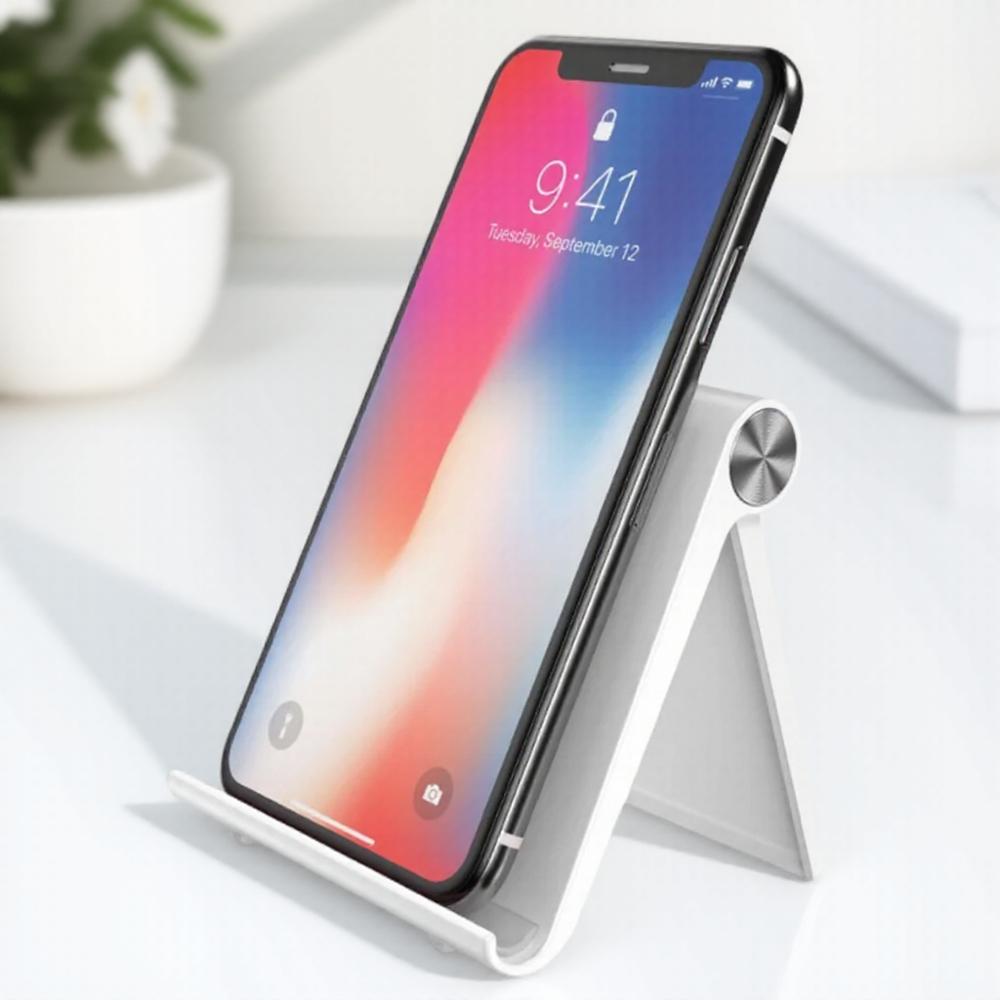 

Universal Foldable Cell Phone Stand Adjustable Desktop Holder for 4-7.9 Inch Smartphones Tablets белый