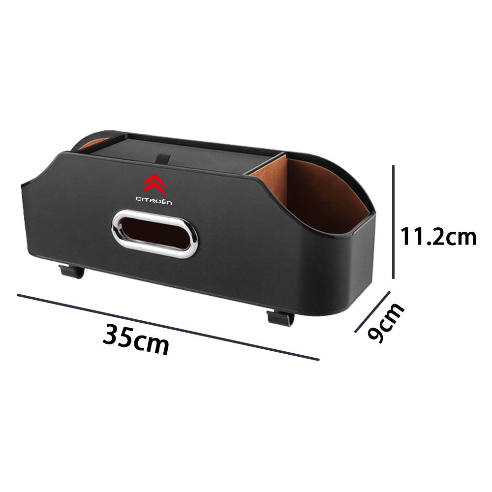 Multifunktionale Leder-Taschentuchbox Aufbewahrungsbox für die Rückseite des Autositzes Halter für Getränkebecher und Mobiltelefon für Citroen C1 C2 DS C4L VTS C-ELYSEE