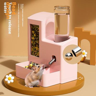 2-in-1 Automatic Hamster Automatic Feeder Water Dispenser Multi-functional Small Pets Drinking And Feeding Food Container