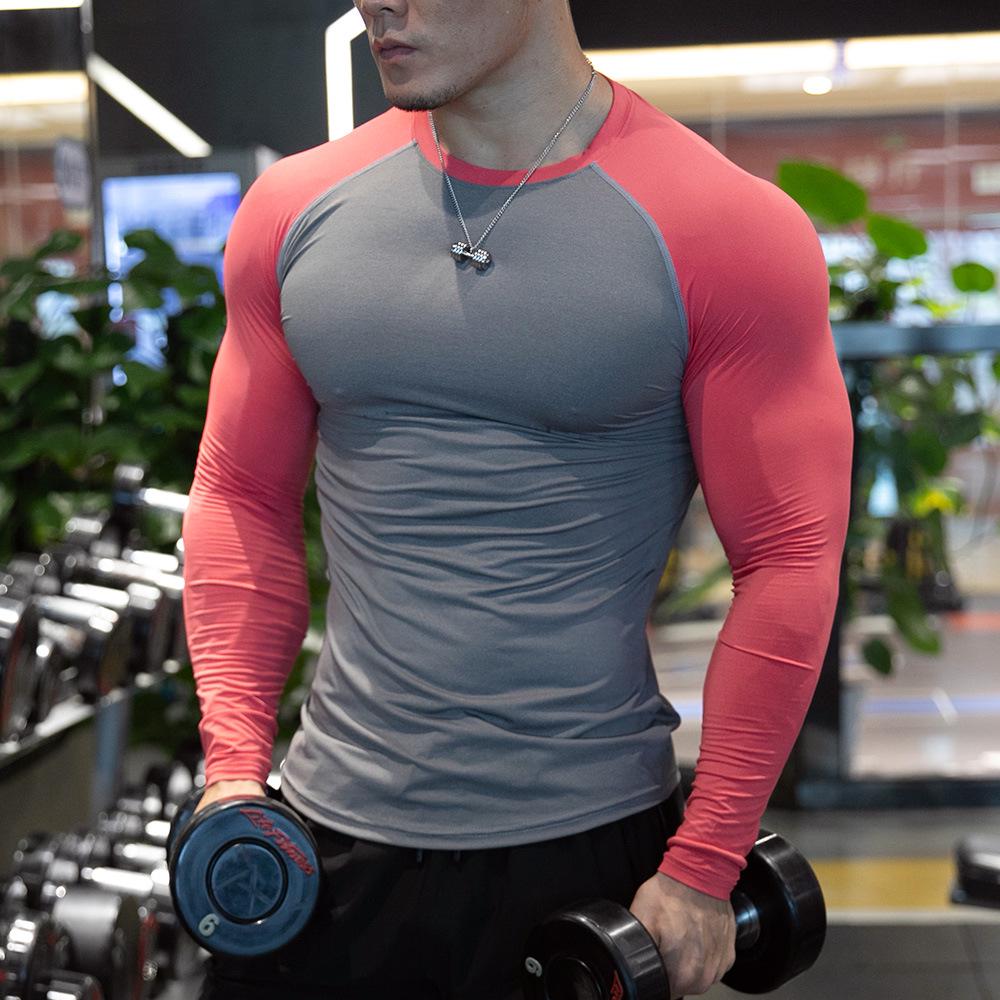 Men's Slim Fit Quick-Dry Ice Silk Long-Sleeve Sports T-Shirt, Moisture-Wicking, Breathable Training Top