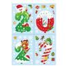 Santa Claus Snowman Elk Decals 4 Sheets 2027 Christmas New Year Window Clings, Double Sided Static Sticker with Home Office Decor Reindeer Snowflake