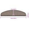 Self Adhesive Stair Treads 30 pcs 65 x 21 x 4 cm Beige Semi Round Large