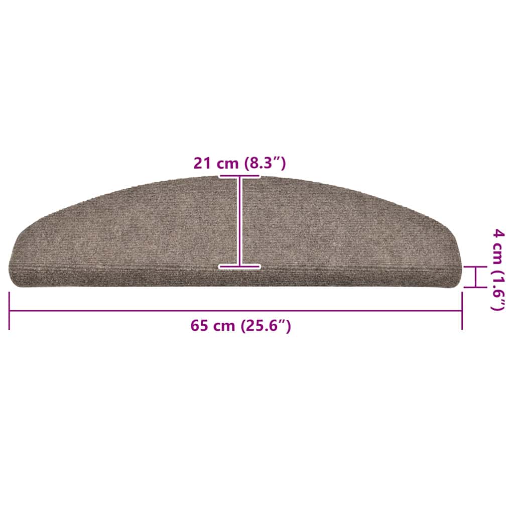 Self Adhesive Stair Treads 30 pcs 65 x 21 x 4 cm Beige Semi Round Large