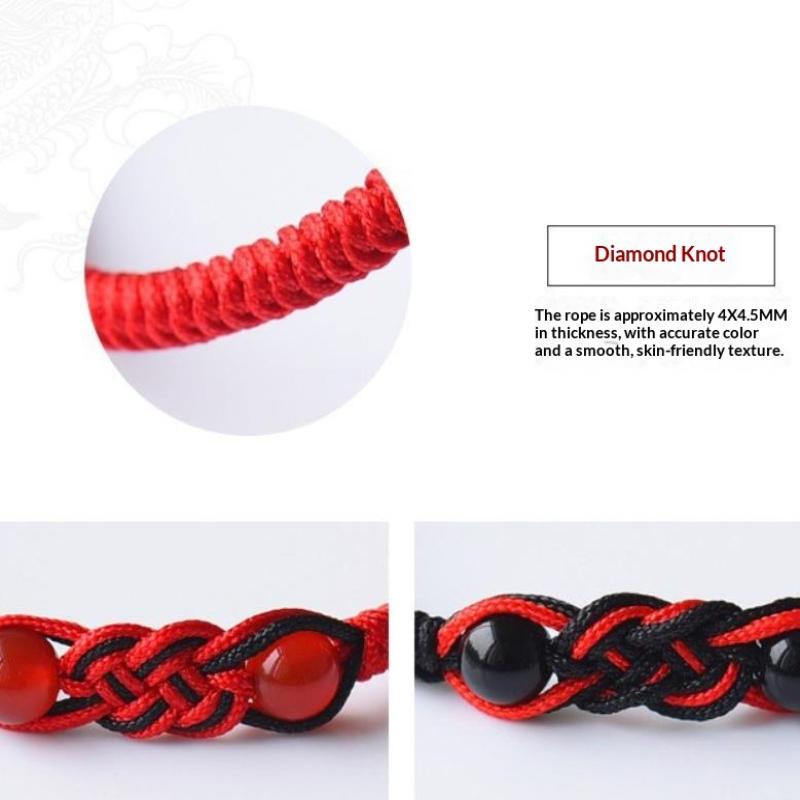Red Black Woven Bracelet China Vajra Knot Wristbands Fashion Adjustable Couple Bangles For Men Women Lucky Jewelry Gift