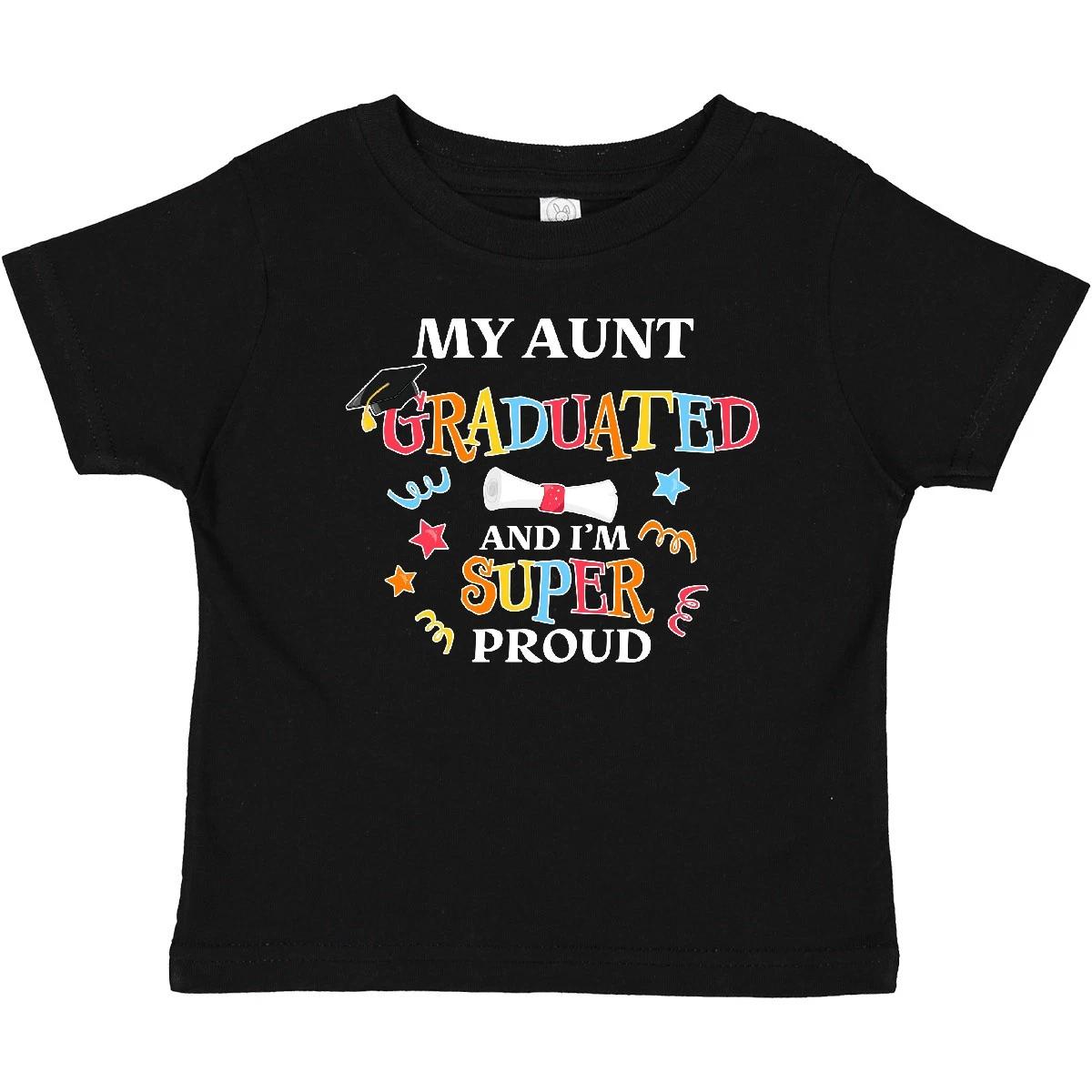 Inktastic My Aunt Graduated And I m Super Proud Baby T-Shirt School Grad Primary 100