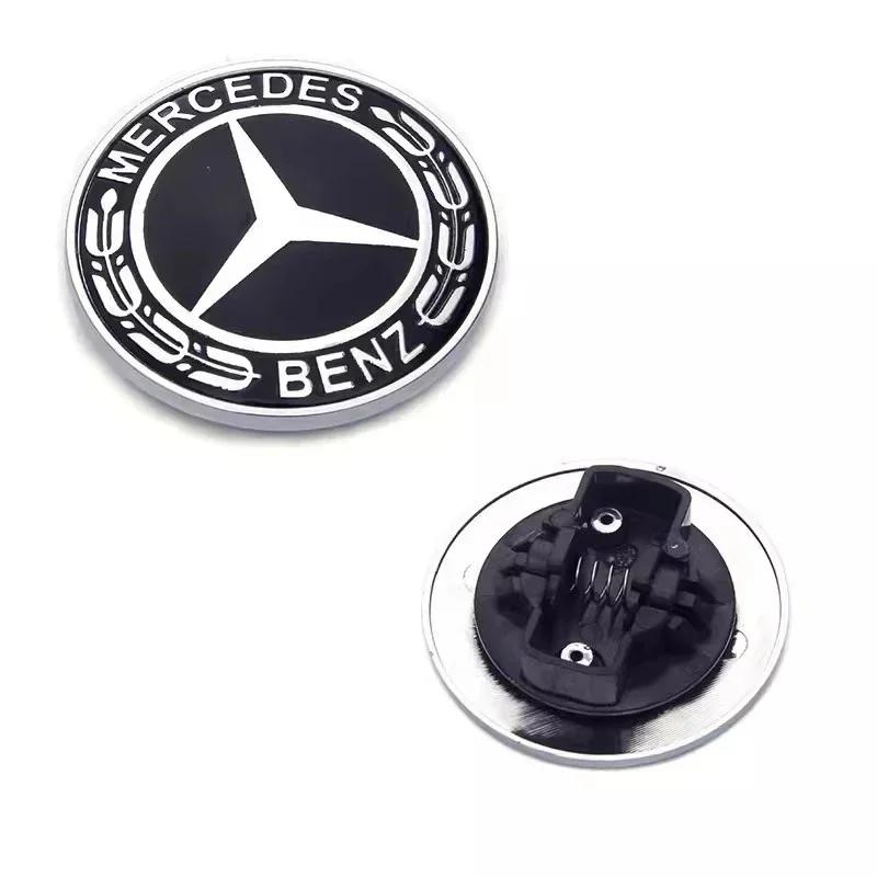 For Mercedes Benz Car Engine Logo Metal Flat Hood Emblem Front Badge Accessories For Mercedes Benz AMG W204 W205 W203 W211 W212