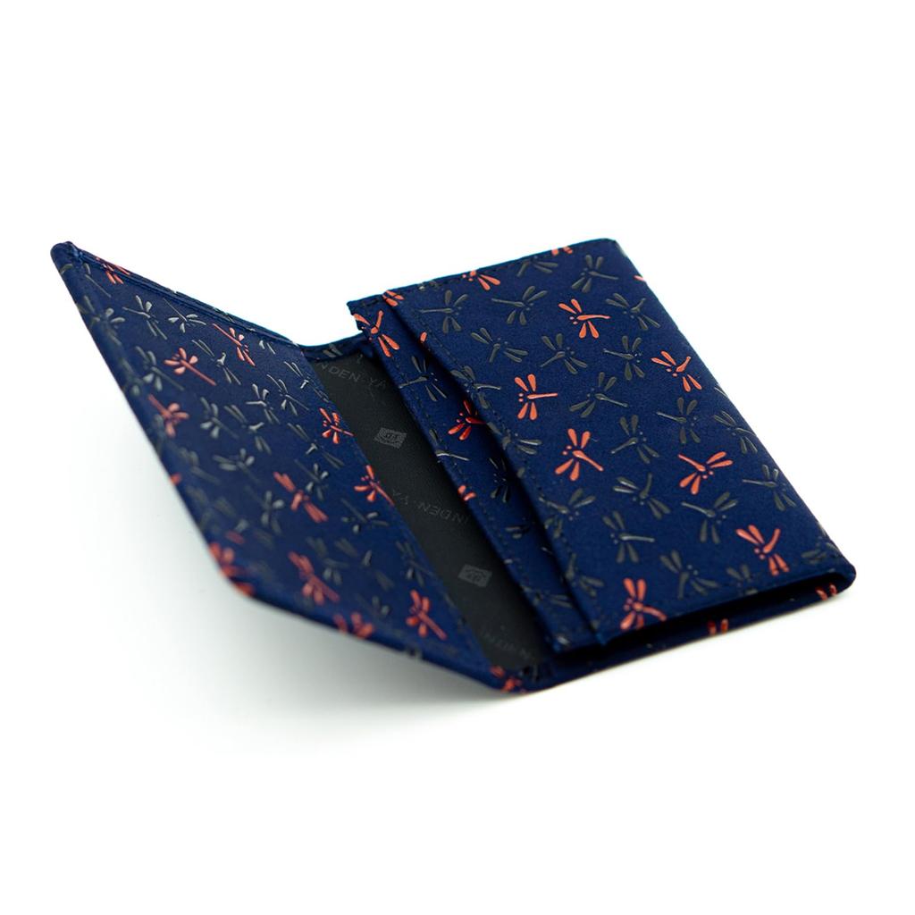Inden-ya Inden Business Card Case, Nagomi Dragonfly Design, Traditional Craft, Koshu Inden, Deerskin, Lacquer, Original Brand (No. 7521)