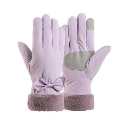 Warm Gloves for Women's Cloud Fleece Gloves Outdoor Cycling Bows Non Slip Students Cold Proof Touch Screen Winter Gloves