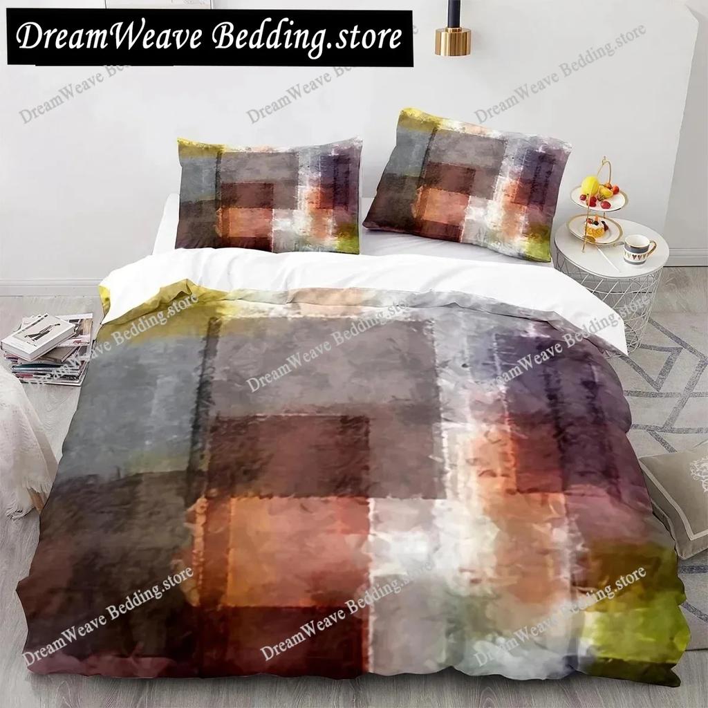 Art Green Blue Black Striped Plaid Patch Style Duvet Cover Pillow Case Bedding Set Quilt Cover Double Bed Home Textile963963