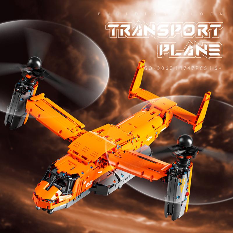 Building Blocks Children'S Trendy Toy Diy Assembly Transport Plane Model Educational Decorative Display Gift For Kids