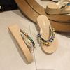 Comfortable, lightweight and non-slip holiday beach cool slippers 2025 summer wear new thick-bottomed cool slippers women