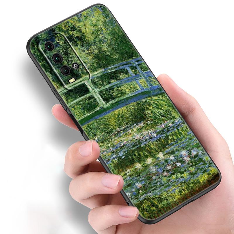 Claude Monet Silicone Phone Case For Xiaomi Redmi Note 11 10 9 8 Pro 11T 10T 10S 9S 8T 9 9A 9C 9T Black Soft Cover Coque Funda